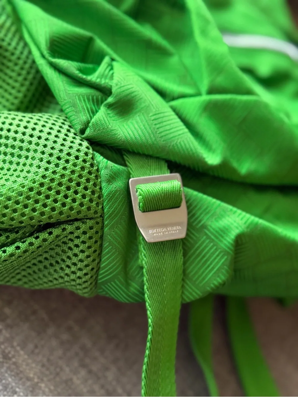 Bottega Veneta Green Woven-Texture Backpack